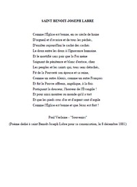 Saint B.-J. Labre