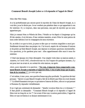 L'appel de Dieu